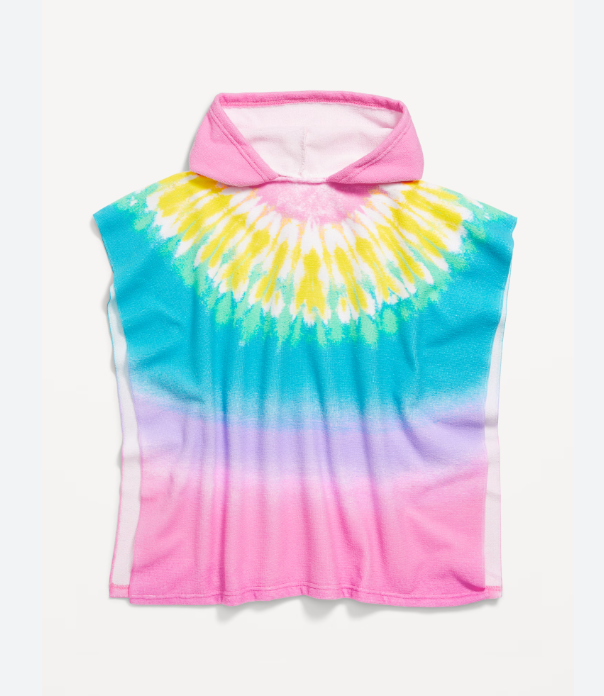 Baby Hooded Swim Poncho Cover Up- Multi Tie Dye