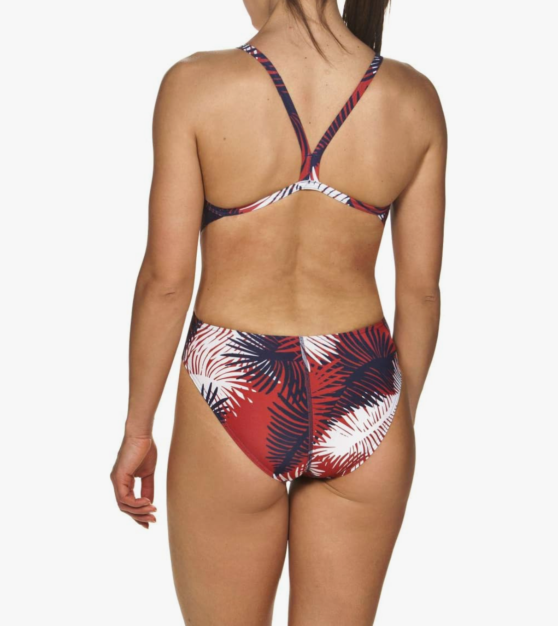 Arena- Girl's W Palm Forest Light Drop Back One Piece