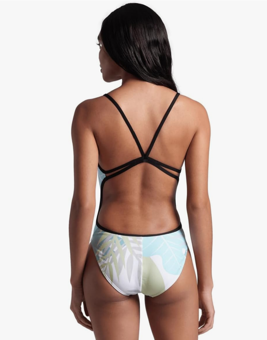 Arena-WOMEN'S ARENA LIGHT FLORAL SWIMSUIT LACE BACK