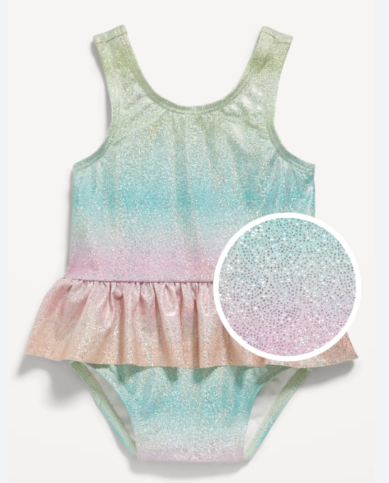 Baby-Printed Ruffled One-Piece Swimsuit