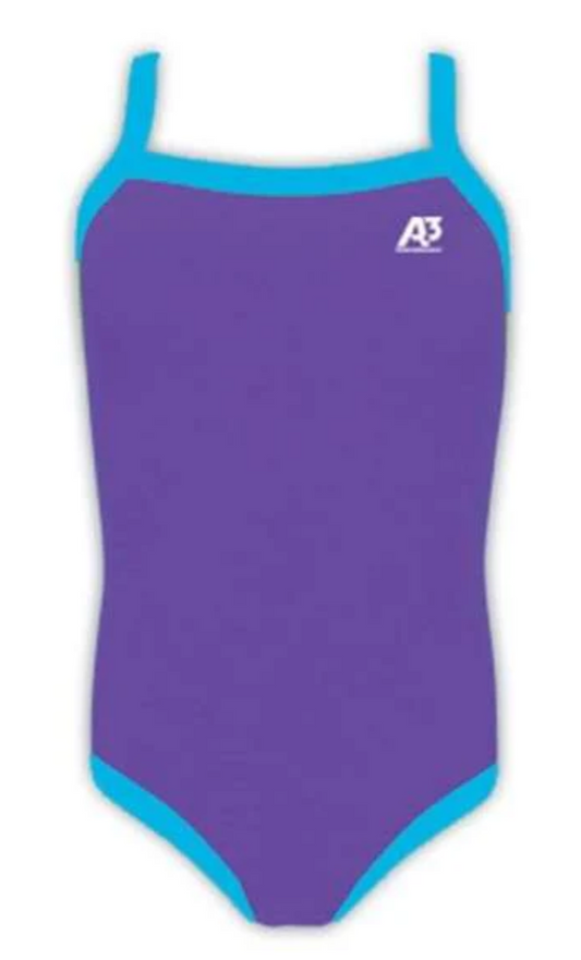 A3 Performance Girls Swimsuit Lycra- Blu/Purple