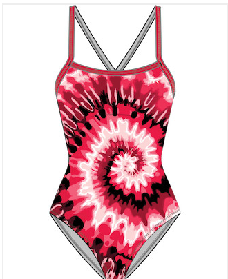 TYR Durafast Elite® Girls' Diamondfit Swimsuit - Bohemian- Red