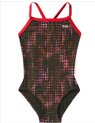 TYR Durafast Lite® Girls' Diamondfit Swimsuit - Atrix- Red