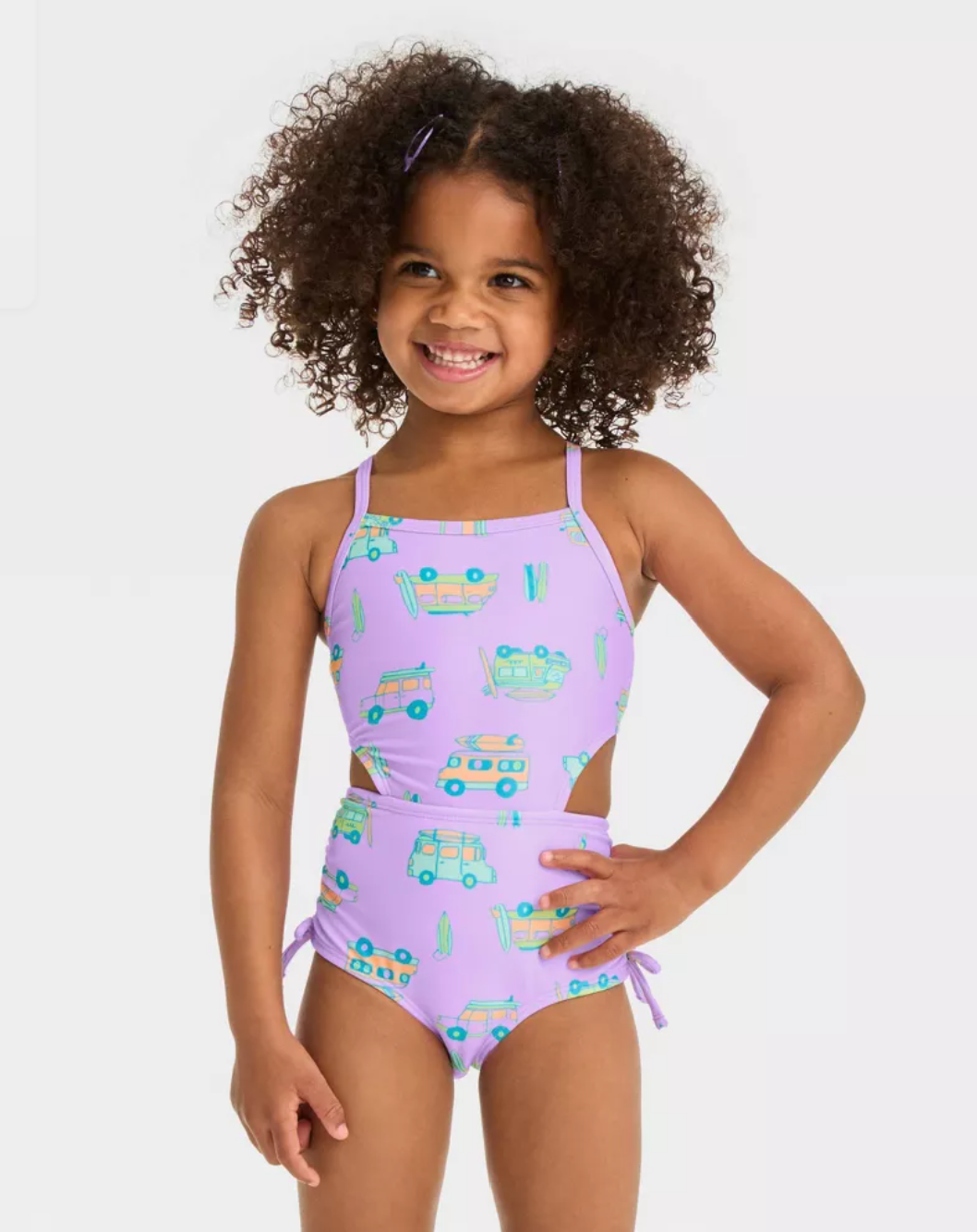 Toddler Girls' Cut Out One Piece Swimsuit - Cat & Jack- Purple