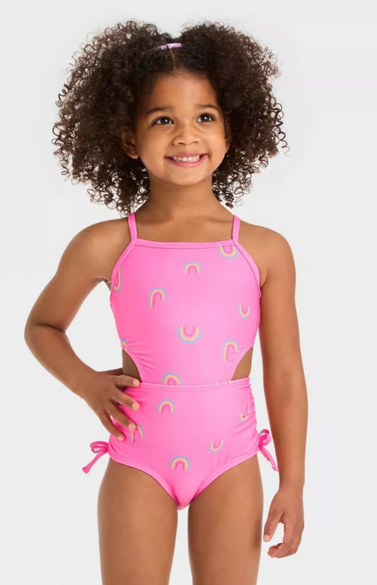 Girls' Cut Out One Piece Swimsuit - Cat & Jack Pink